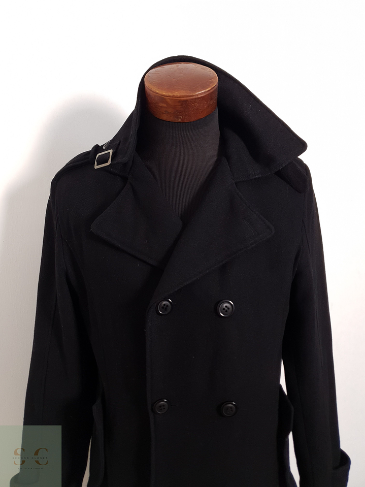 Abrigo John Devin Marinero negro 60% lana Talla SM 2