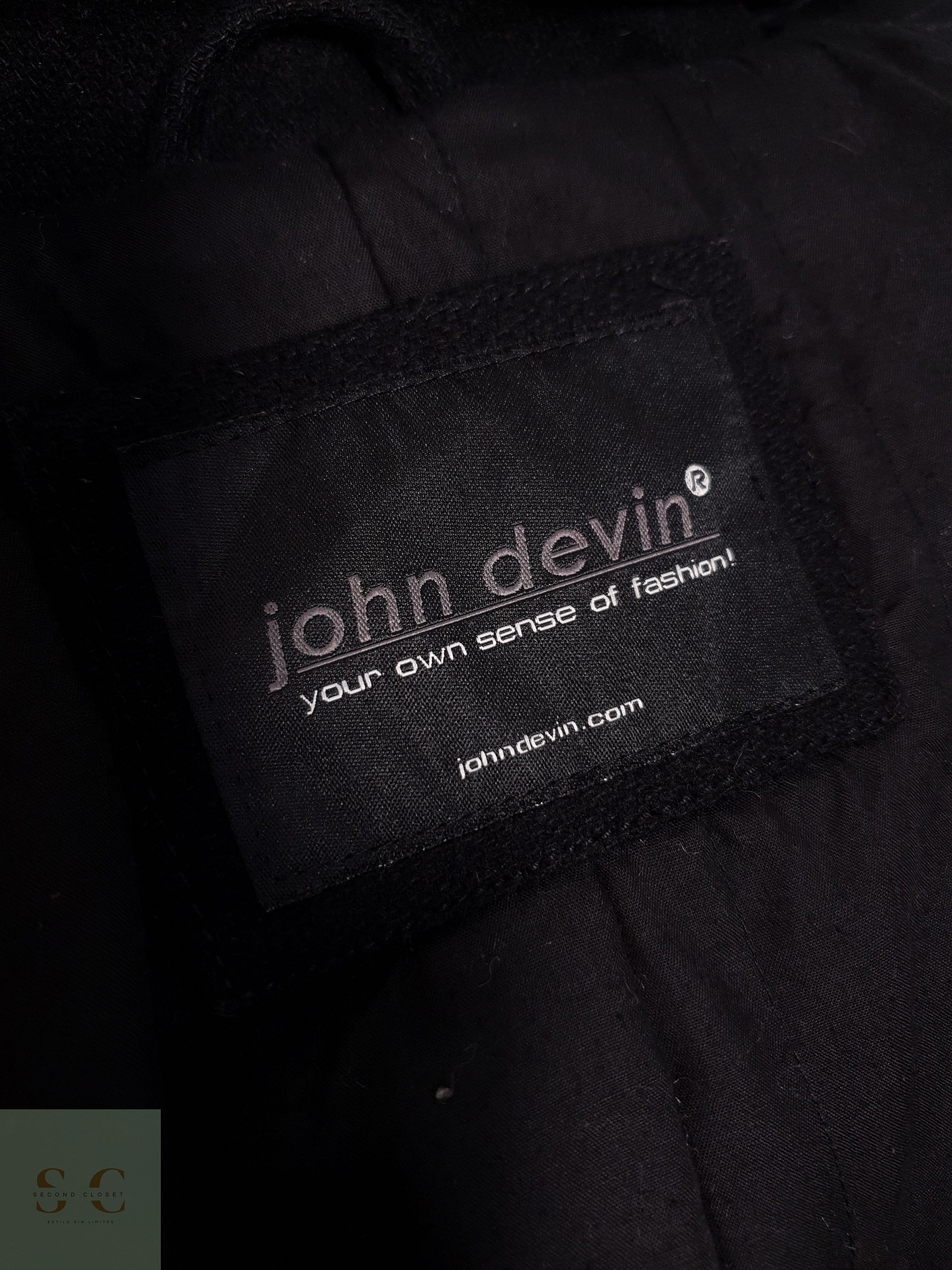 Abrigo John Devin Marinero negro 60% lana Talla SM 6