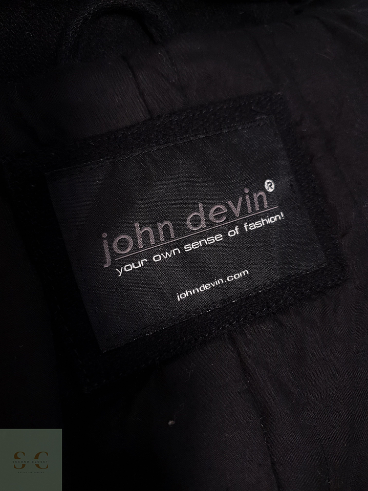 Abrigo John Devin Marinero negro 60% lana Talla SM 6