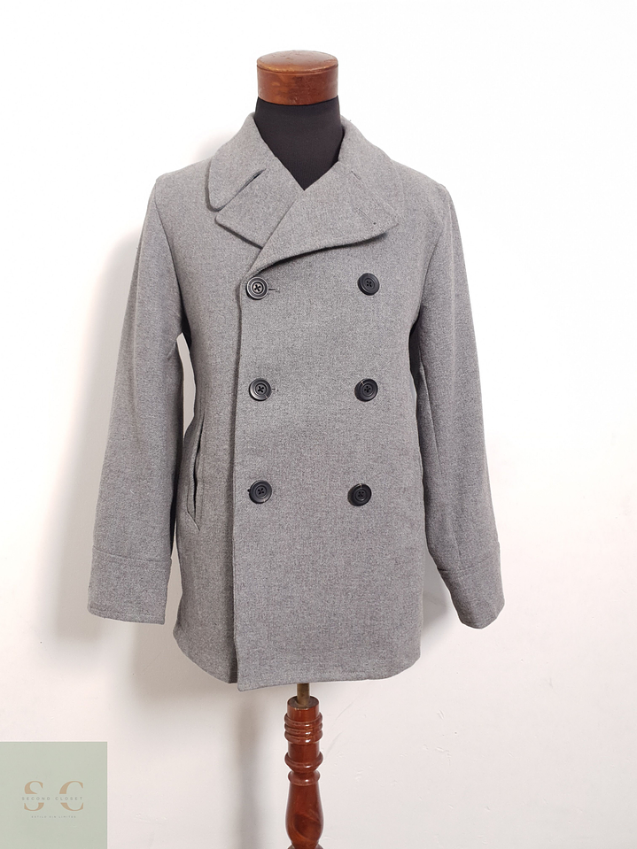 Abrigo GU Marinero gris 70% lana Talla SM 4