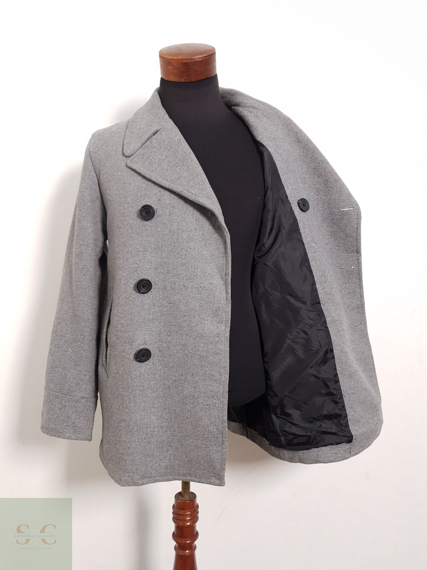 Abrigo GU Marinero gris 70% lana Talla SM 5