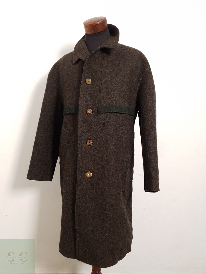 Abrigo Hirmer Abrigo alemán grueso café/verde Lana pesada Talla XL 2