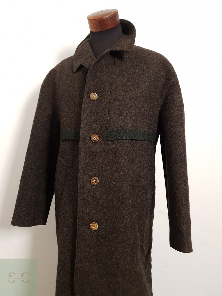 Abrigo Hirmer Abrigo alemán grueso café/verde Lana pesada Talla XL 3