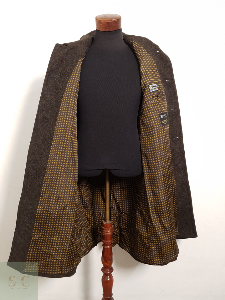 Abrigo Hirmer Abrigo alemán grueso café/verde Lana pesada Talla XL 6