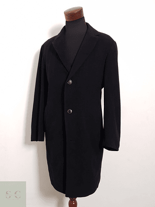 Abrigo Barisal Tres cuartos negro 70% lana virgen + 10% cashmere Talla ML