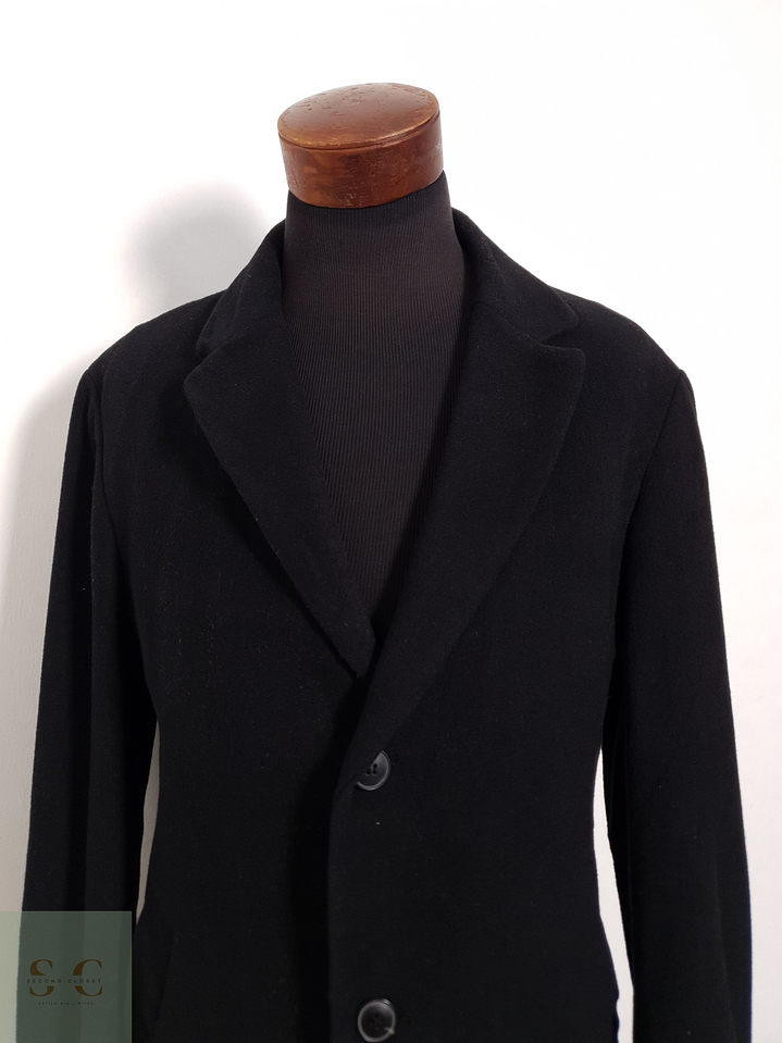 Abrigo Barisal Tres cuartos negro 70% lana virgen + 10% cashmere Talla ML 7