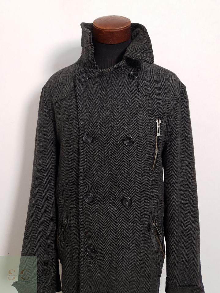 Abrigo Angelo Litrico Tres cuartos espiga plomo 70% lana Talla LXL 7