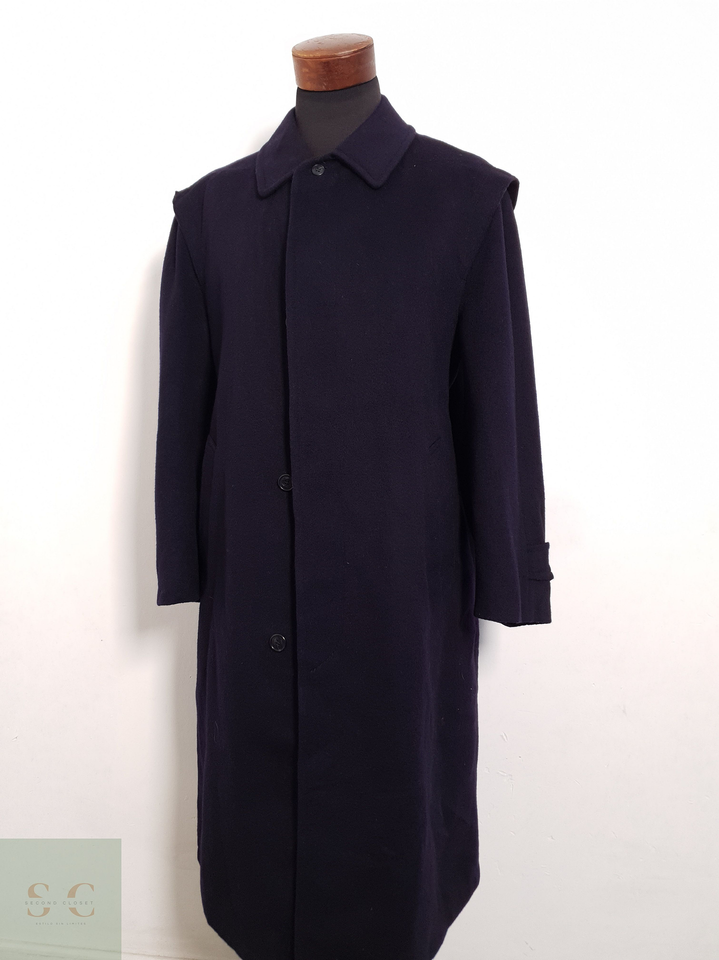 Abrigo Baur Tyroler Loden Abrigo loden largo azul 95% lana virgen Talla XL 2