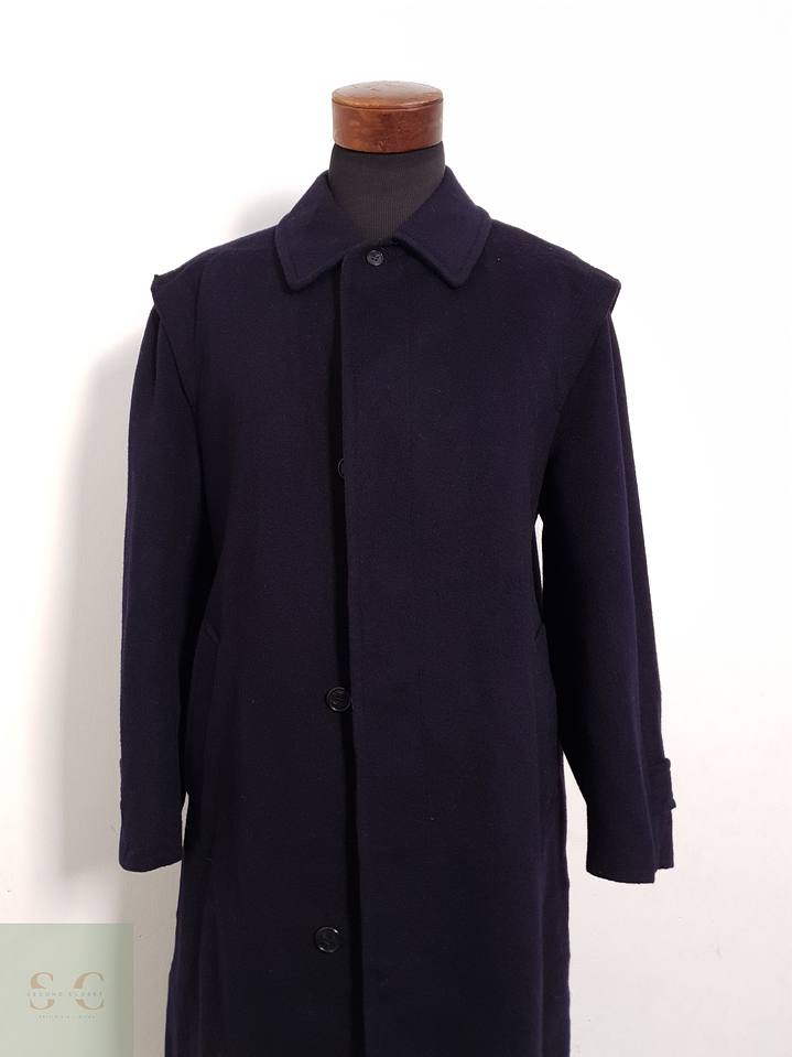 Abrigo Baur Tyroler Loden Abrigo loden largo azul 95% lana virgen Talla XL 4