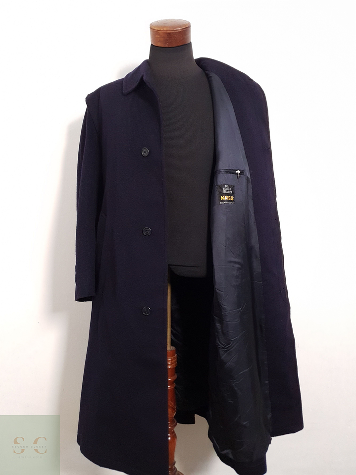 Abrigo Baur Tyroler Loden Abrigo loden largo azul 95% lana virgen Talla XL 1