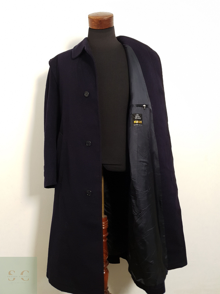 Abrigo Baur Tyroler Loden Abrigo loden largo azul 95% lana virgen Talla XL 6