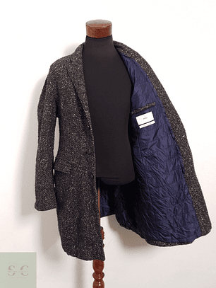 Abrigo Brax Abrigo tweed café con azul Lana virgen + alpaca + seda Talla M