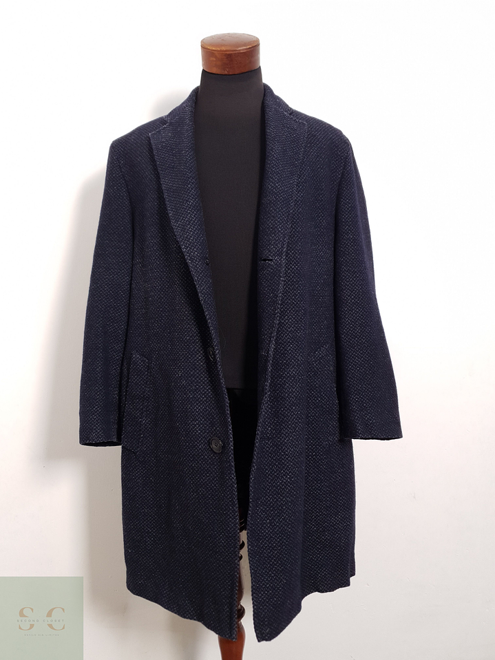 Abrigo René Lezard Abrigo tres cuartos azul lana Talla L 2