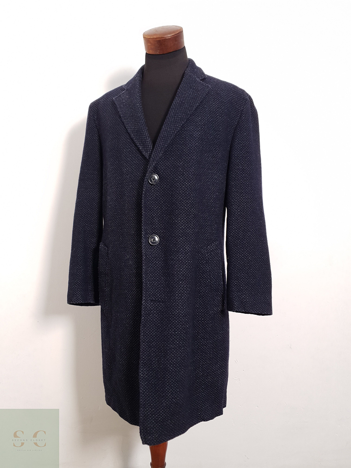 Abrigo René Lezard Abrigo tres cuartos azul lana Talla L 4