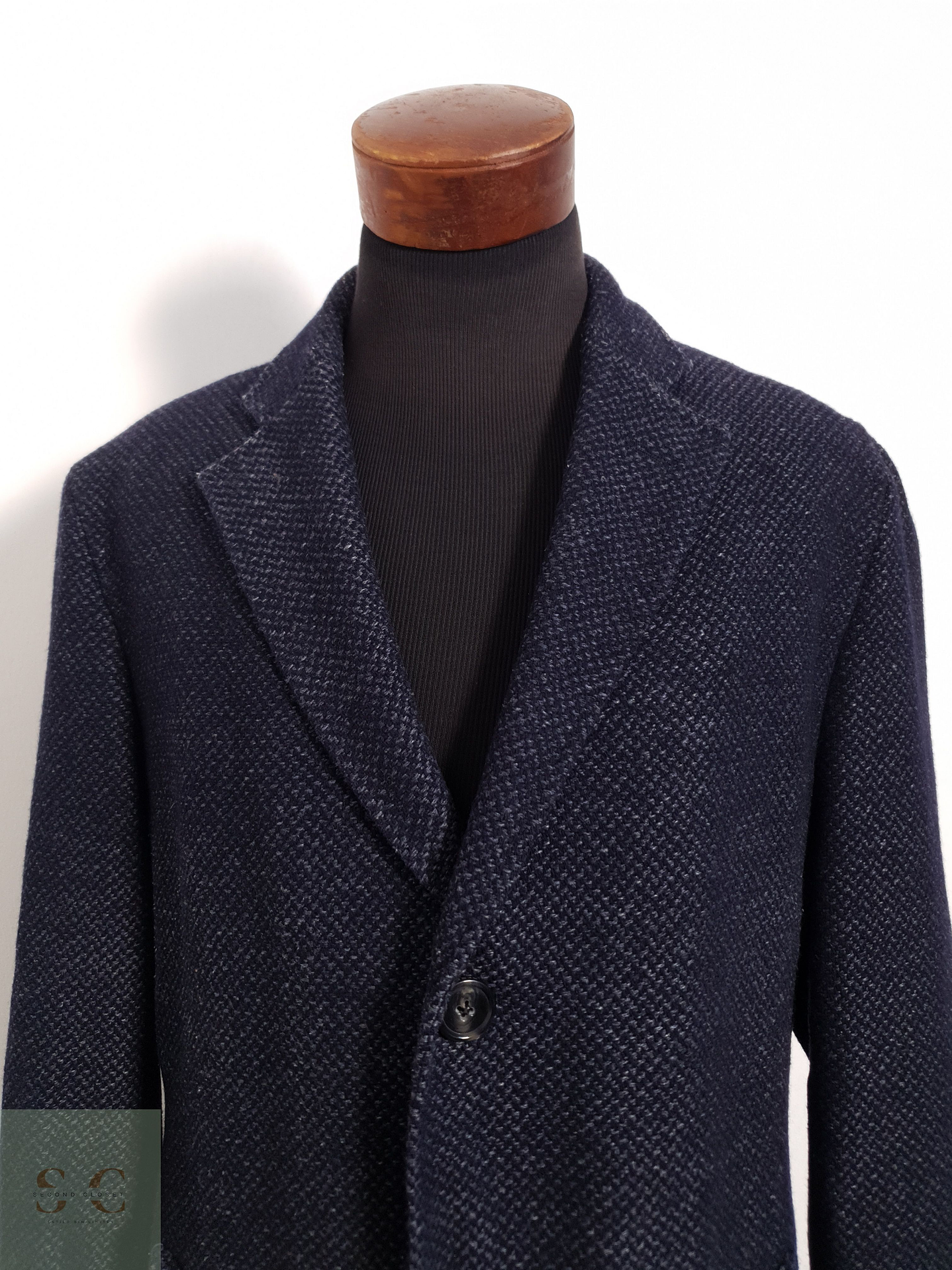 Abrigo René Lezard Abrigo tres cuartos azul lana Talla L 6