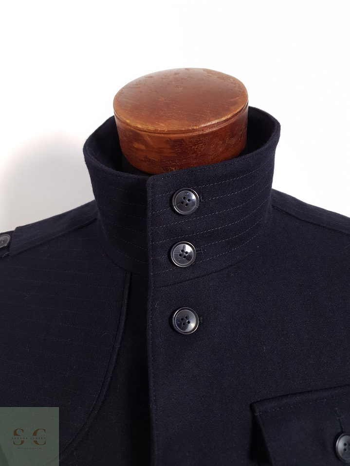 Abrigo Finshley & Harding Abrigo militar azul marino lana Talla SM 6