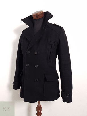 Abrigo Marinero peacoat negro lana Talla SM Smog