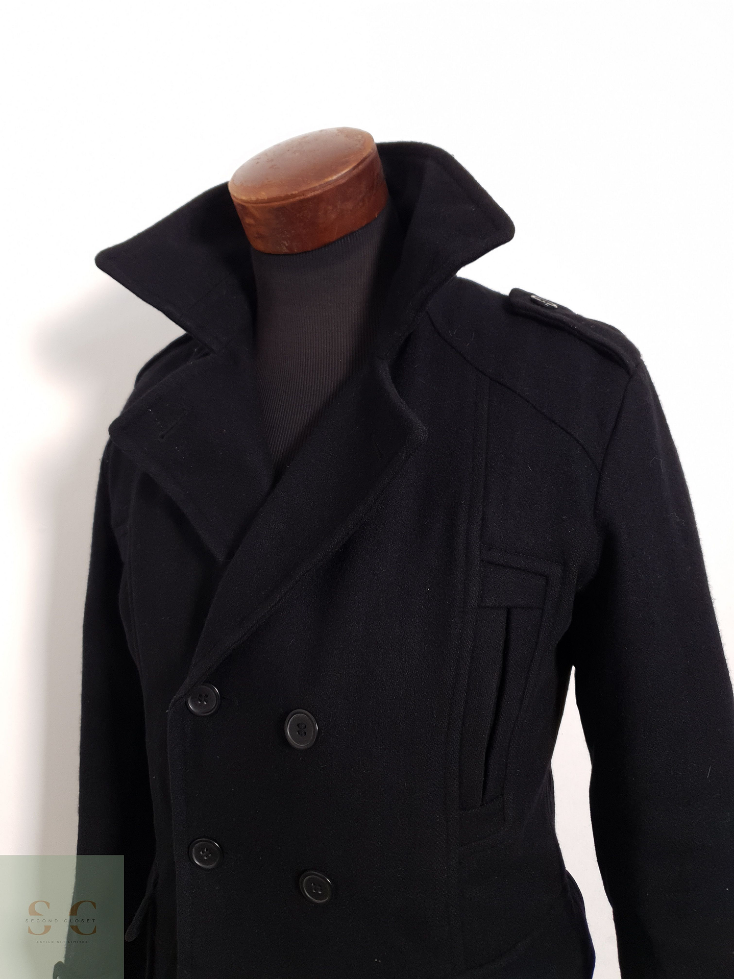 Abrigo Smog Marinero negro lana Talla SM 4