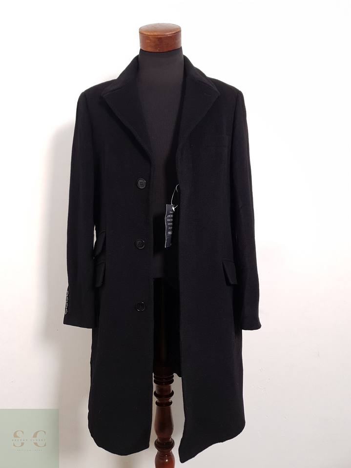 Abrigo H&M Abrigo negro recto lana Talla SM 1