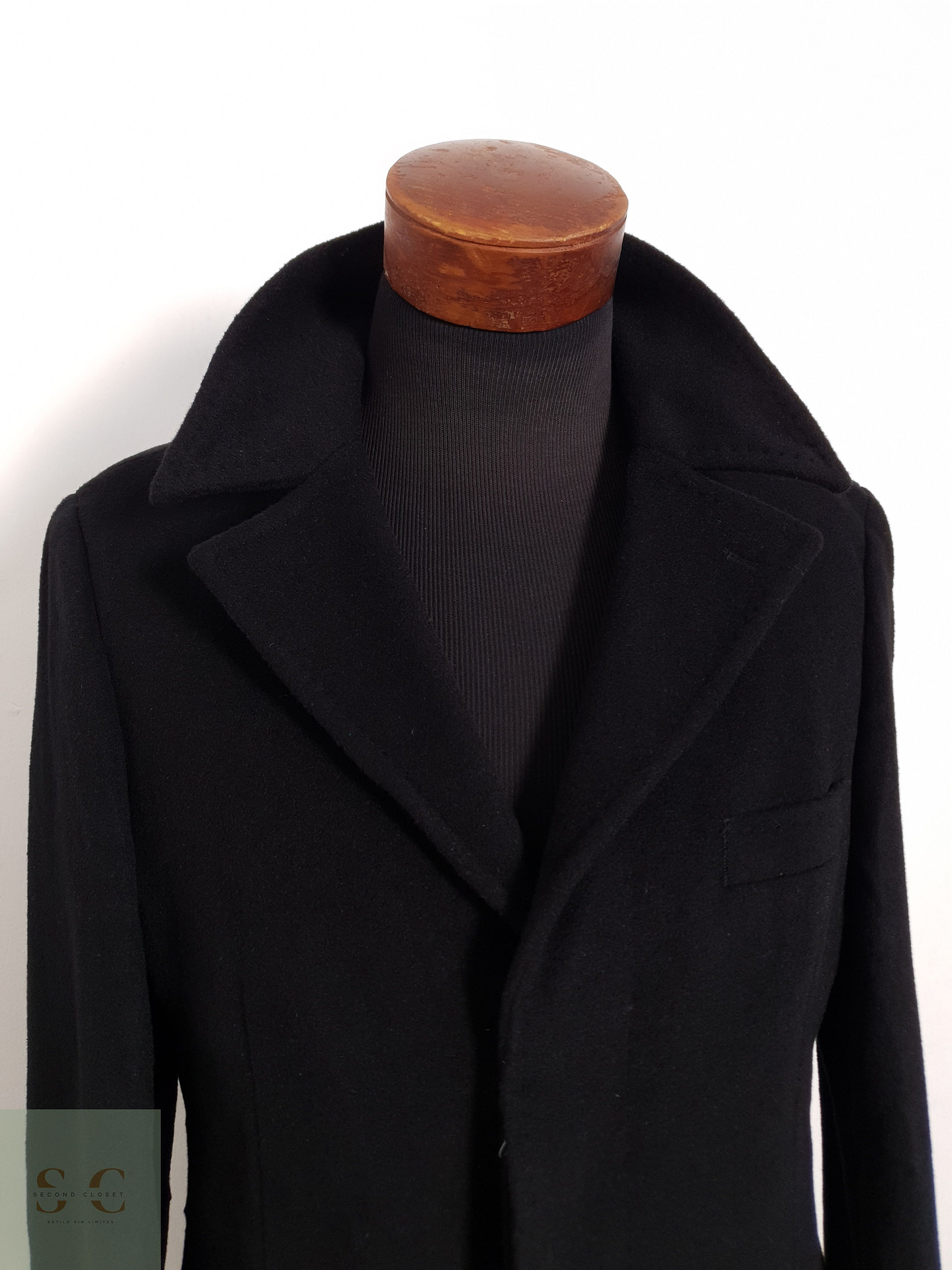 Abrigo H&M Abrigo negro recto lana Talla SM 5