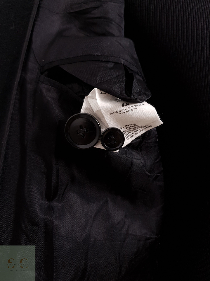 Abrigo H&M Abrigo negro recto lana Talla SM 7