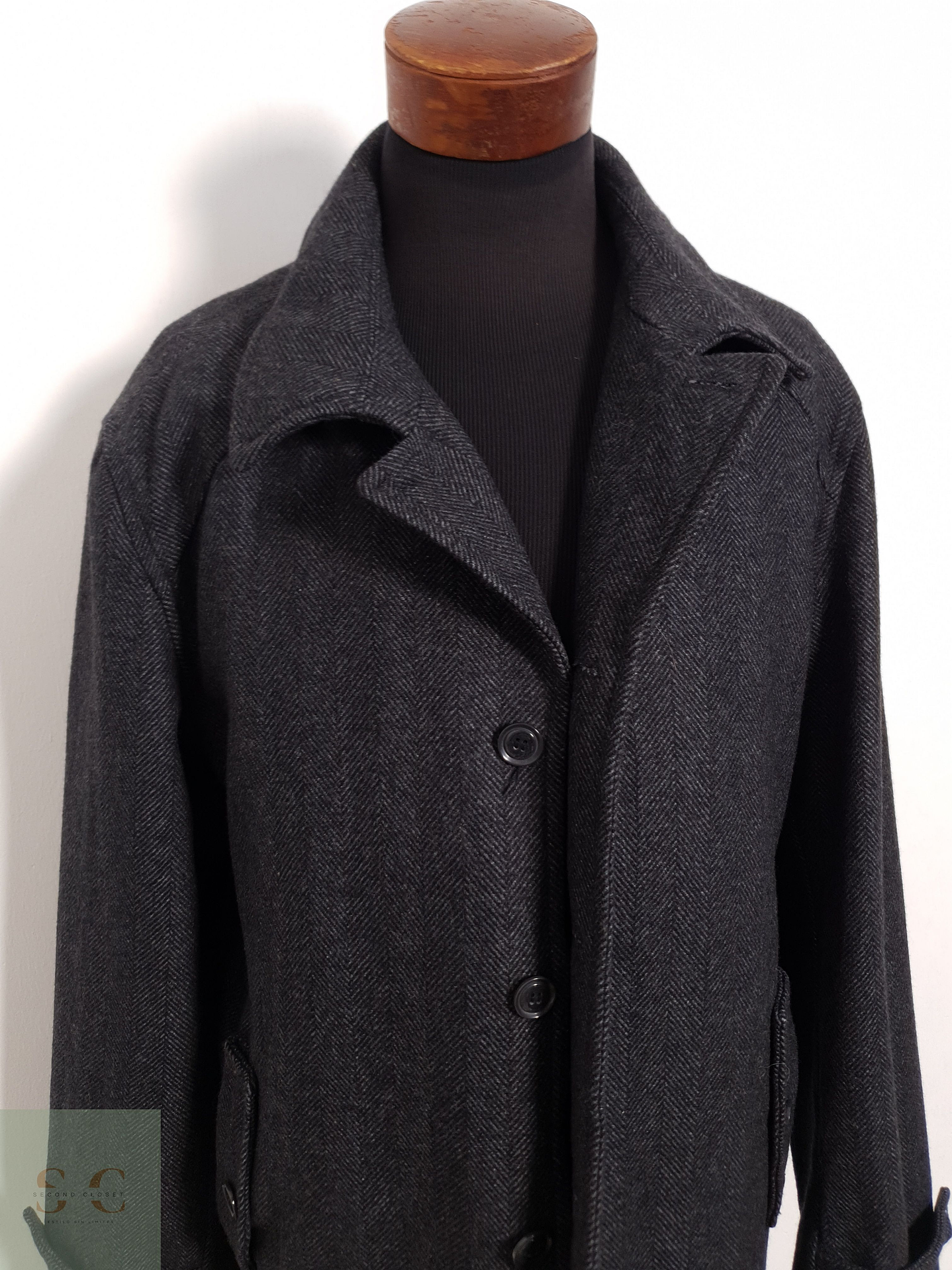 Abrigo Man by Tchibo Abrigo espiga plomo lana virgen Talla XL 2