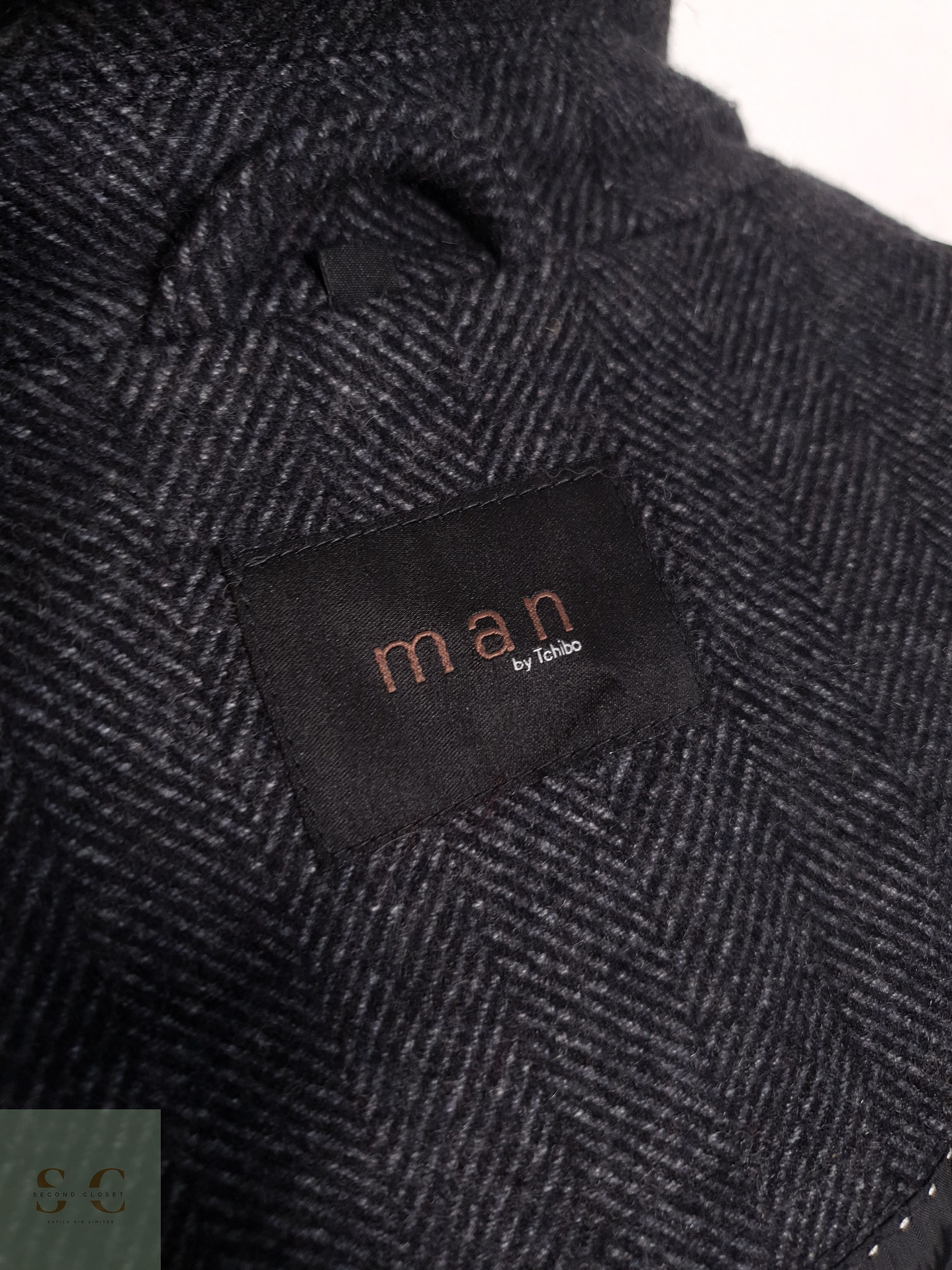 Abrigo Man by Tchibo Abrigo espiga plomo lana virgen Talla XL 6