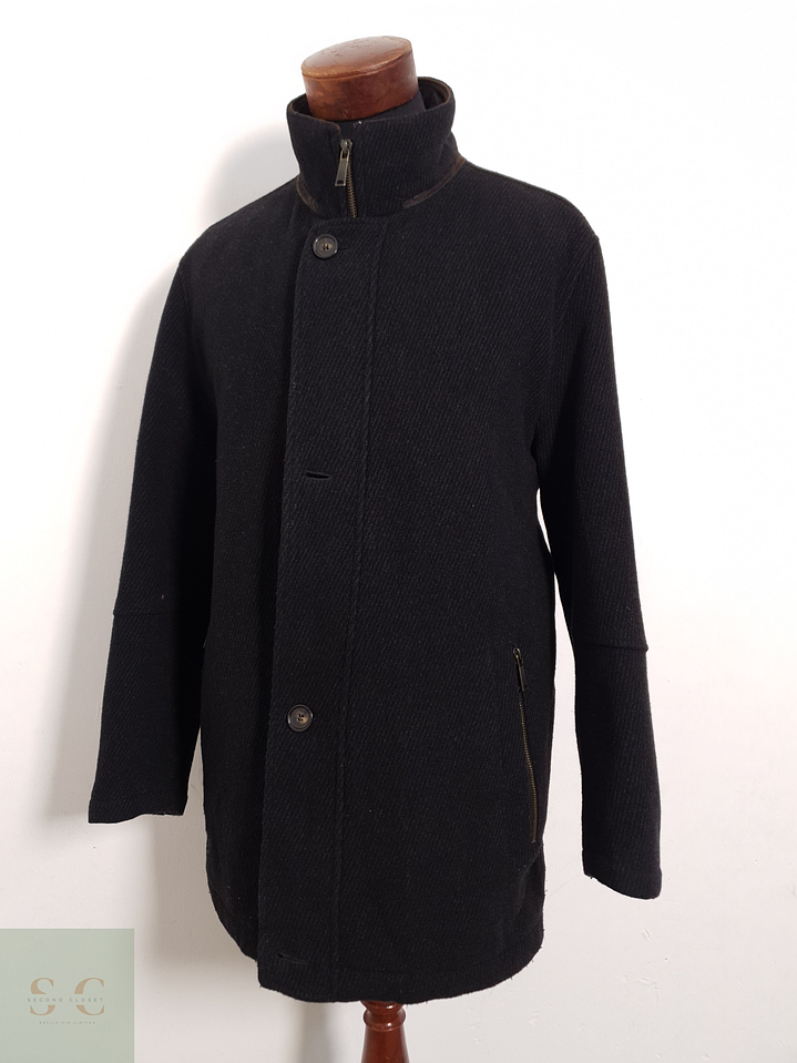 Abrigo Bugatti Chaquetón plomo oscuro lana Talla L 4