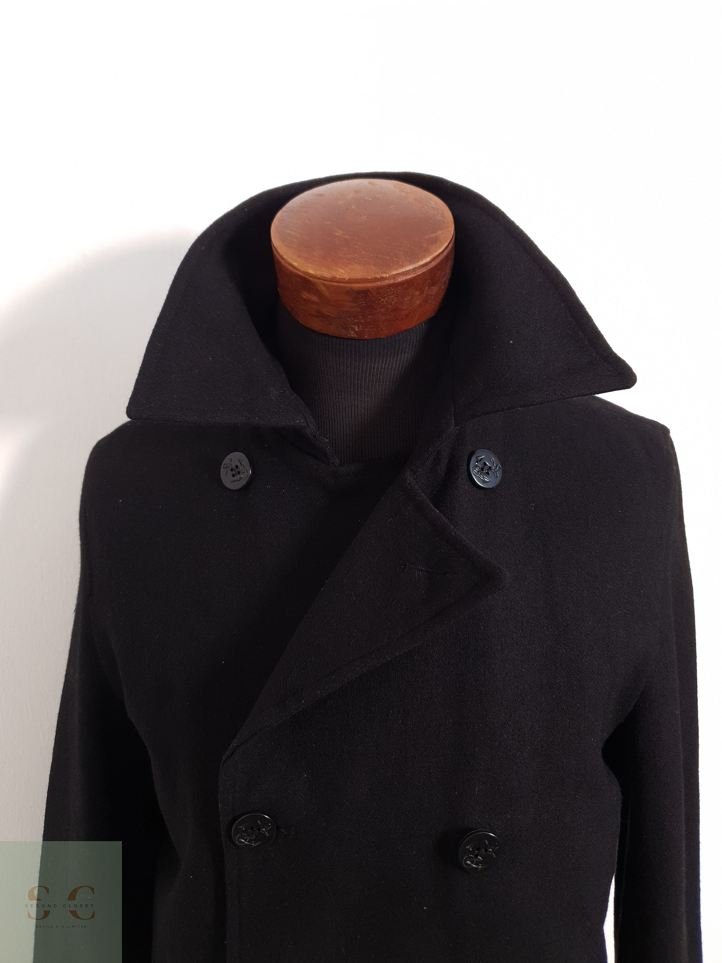 Abrigo Sugestion Marinero negro lana Talla SM 3