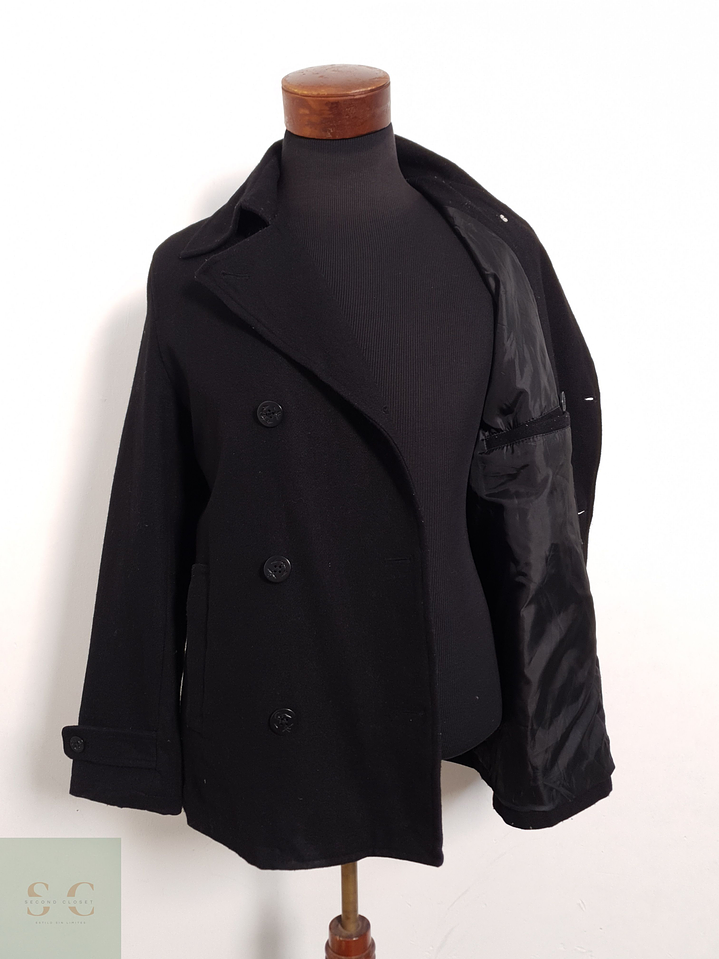 Abrigo Sugestion Marinero negro lana Talla SM 4