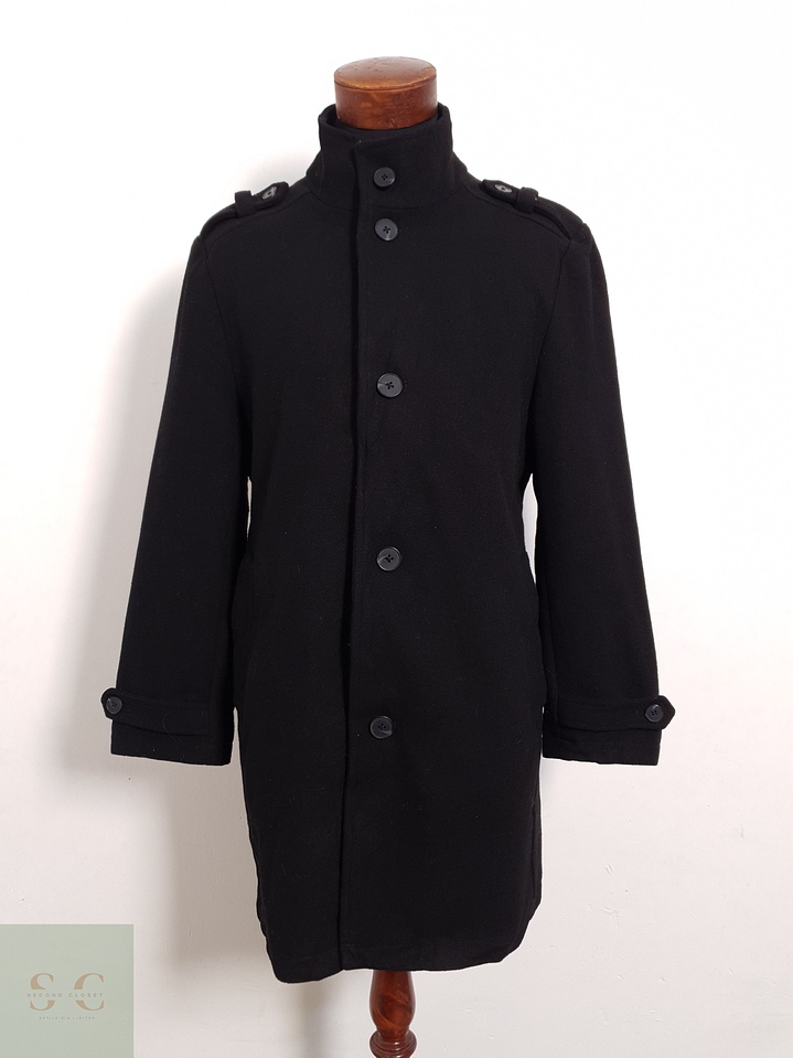 Abrigo Bexleys Abrigo negro recto lana Talla M 1