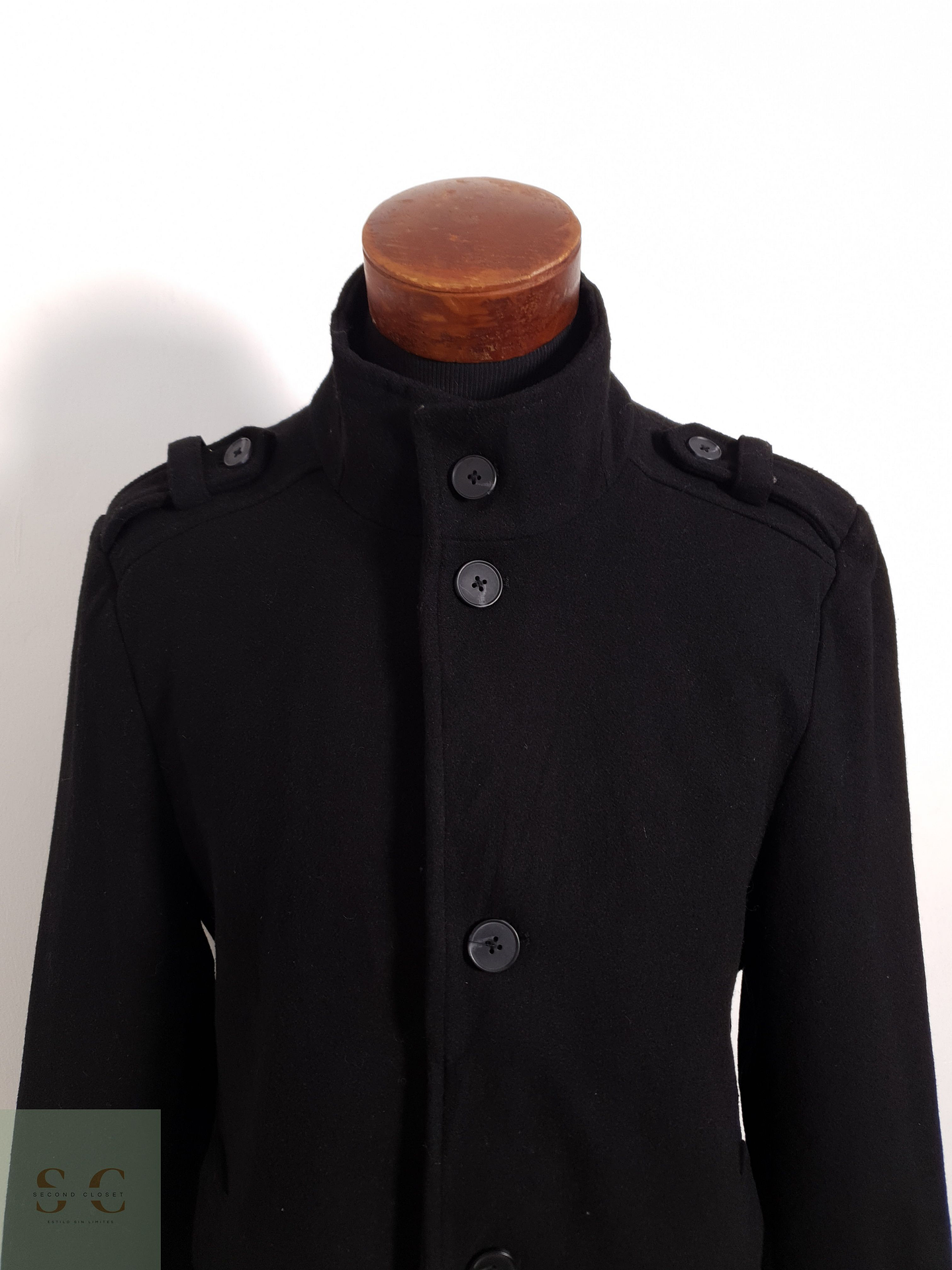 Abrigo Bexleys Abrigo negro recto lana Talla M 5