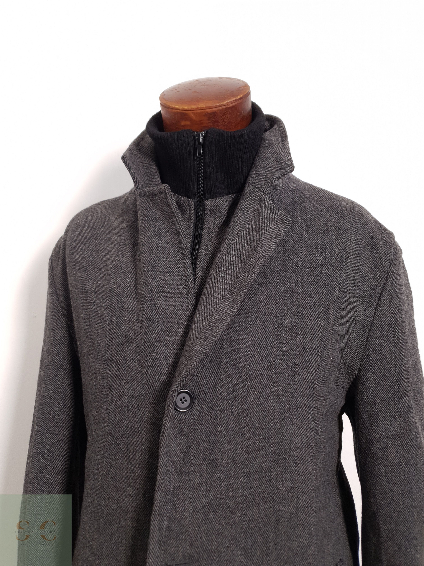 Abrigo Bexleys Abrigo espiga plomo clásico lana Talla XL 4