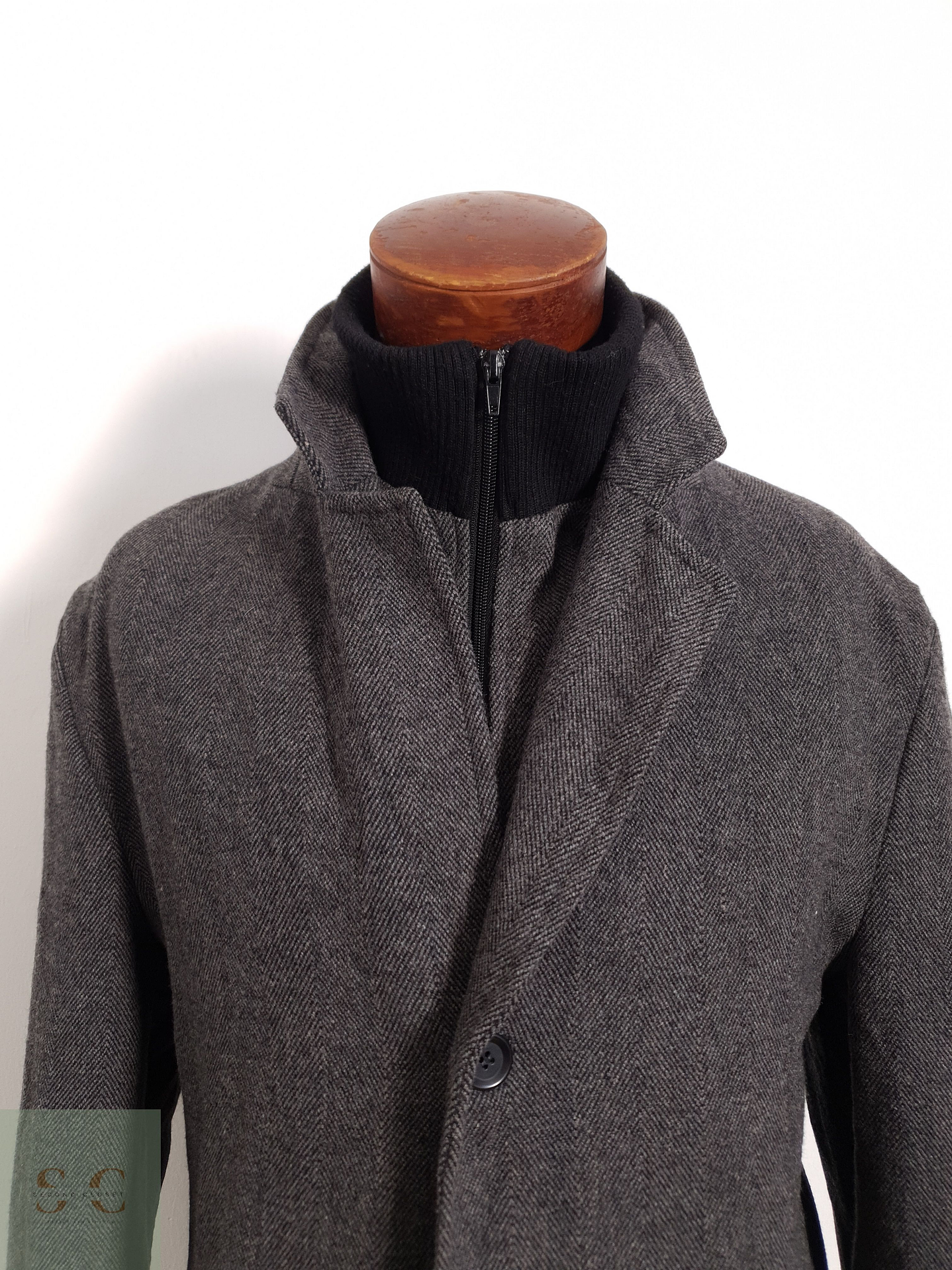 Abrigo Bexleys Abrigo espiga plomo clásico lana Talla XL 7