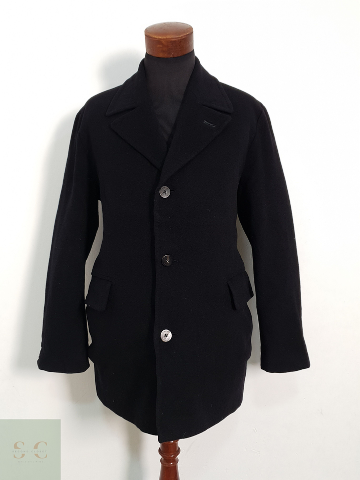 Abrigo Hugo Boss Selection Lana Virgen Cashmere Negro Hombre Talla LXL 1