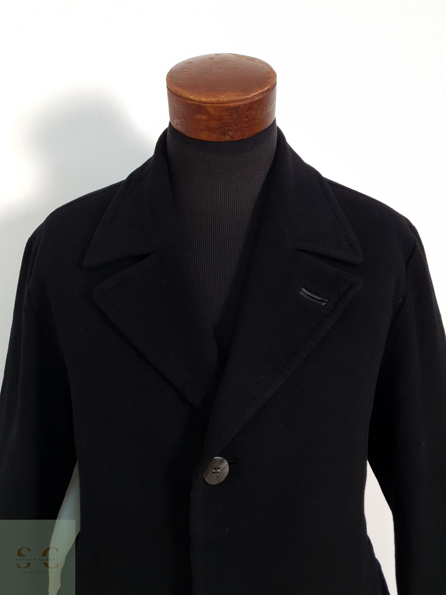 Abrigo Hugo Boss Selection Lana Virgen Cashmere Negro Hombre Talla LXL 2