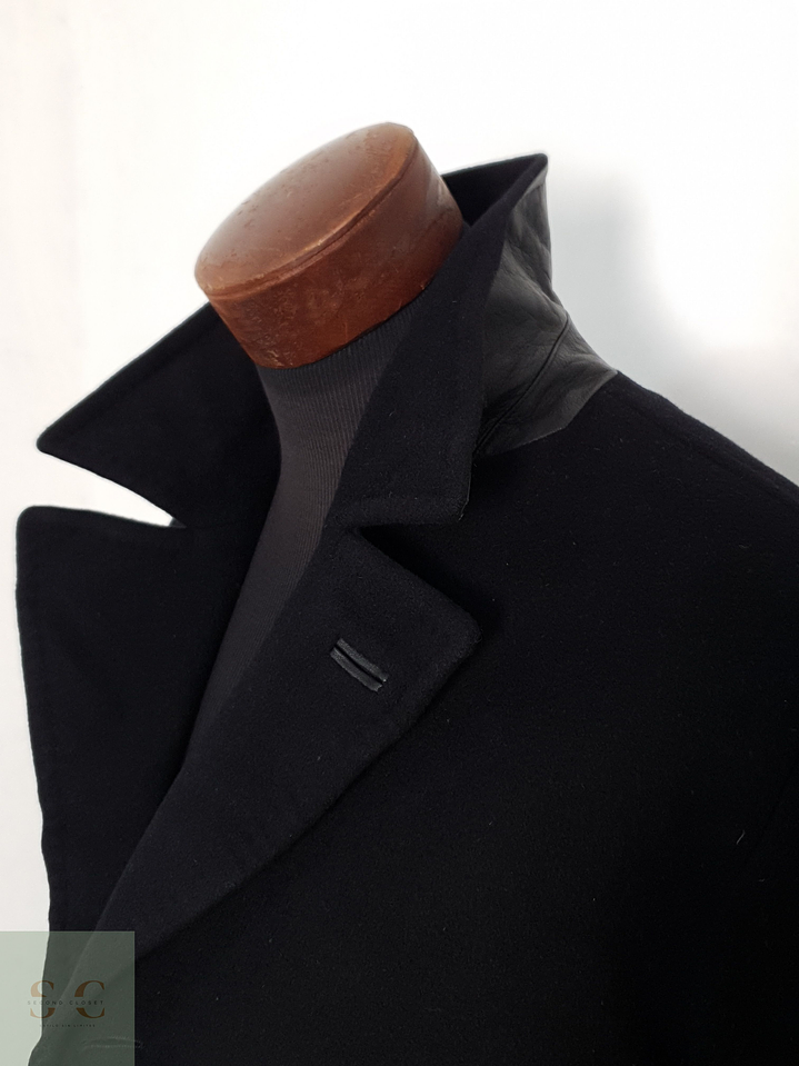 Abrigo Hugo Boss Selection Lana Virgen Cashmere Negro Hombre Talla LXL 4