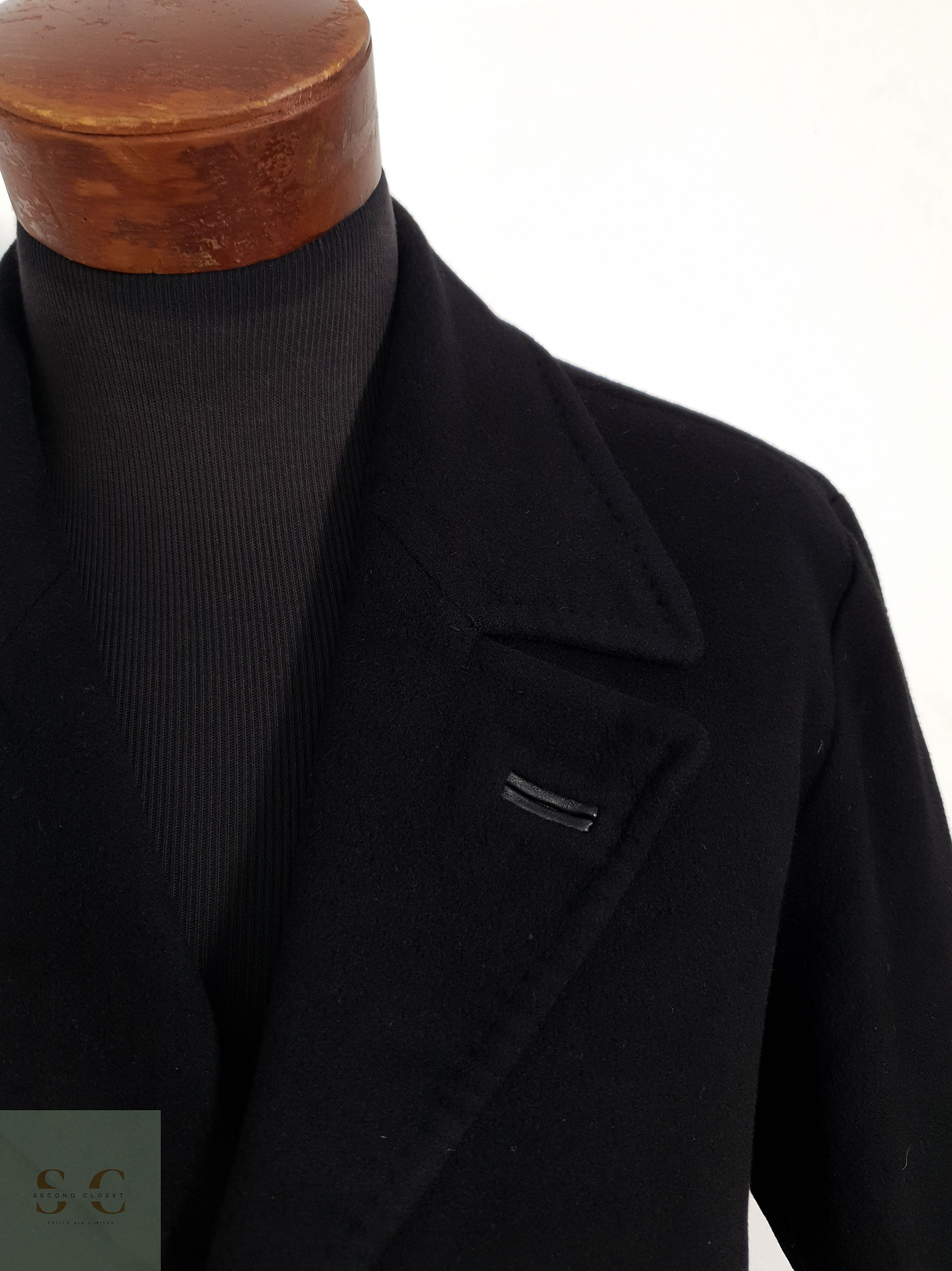 Abrigo Hugo Boss Selection Lana Virgen Cashmere Negro Hombre Talla LXL 6