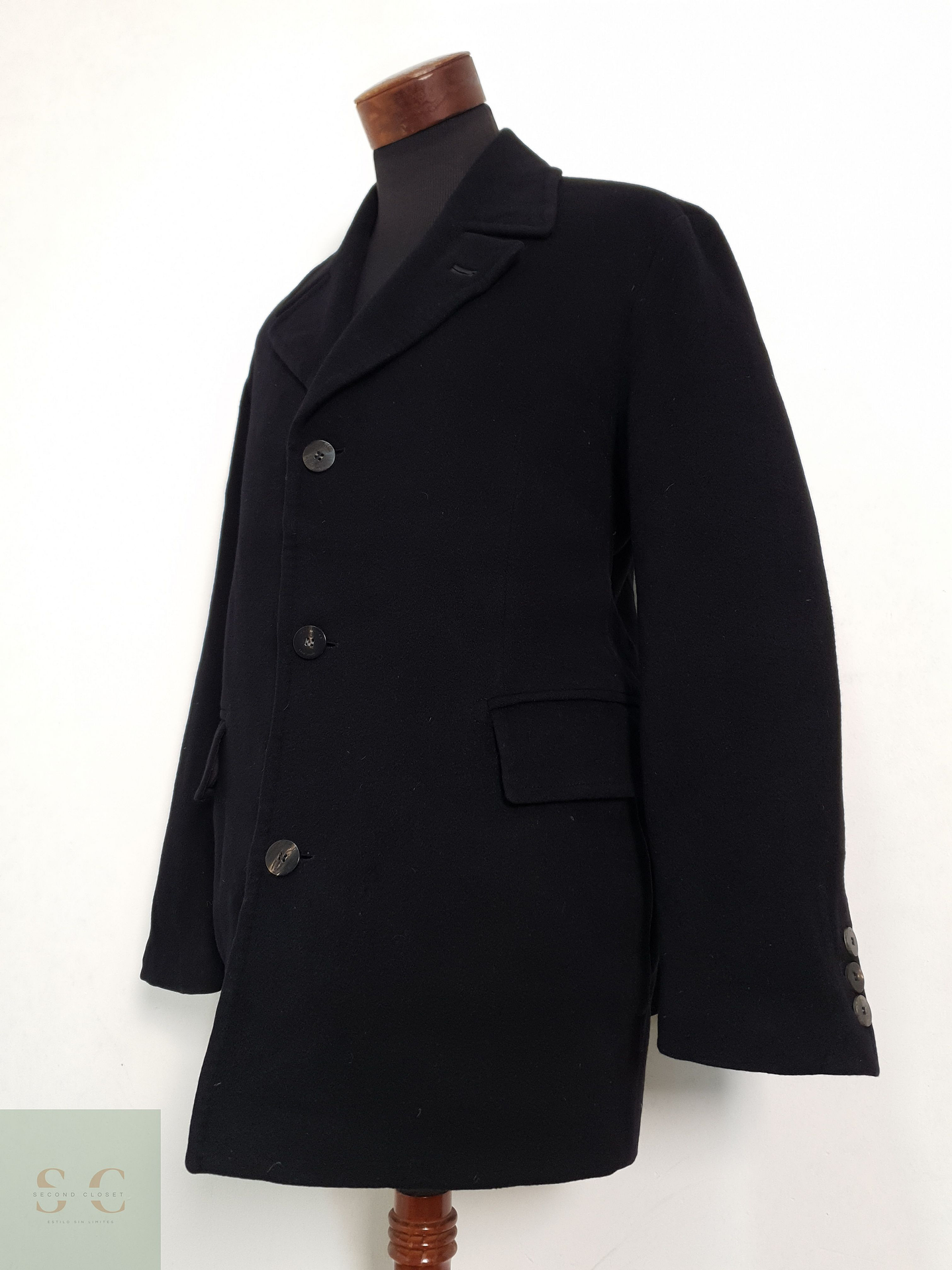 Abrigo Hugo Boss Selection Lana Virgen Cashmere Negro Hombre Talla LXL 8