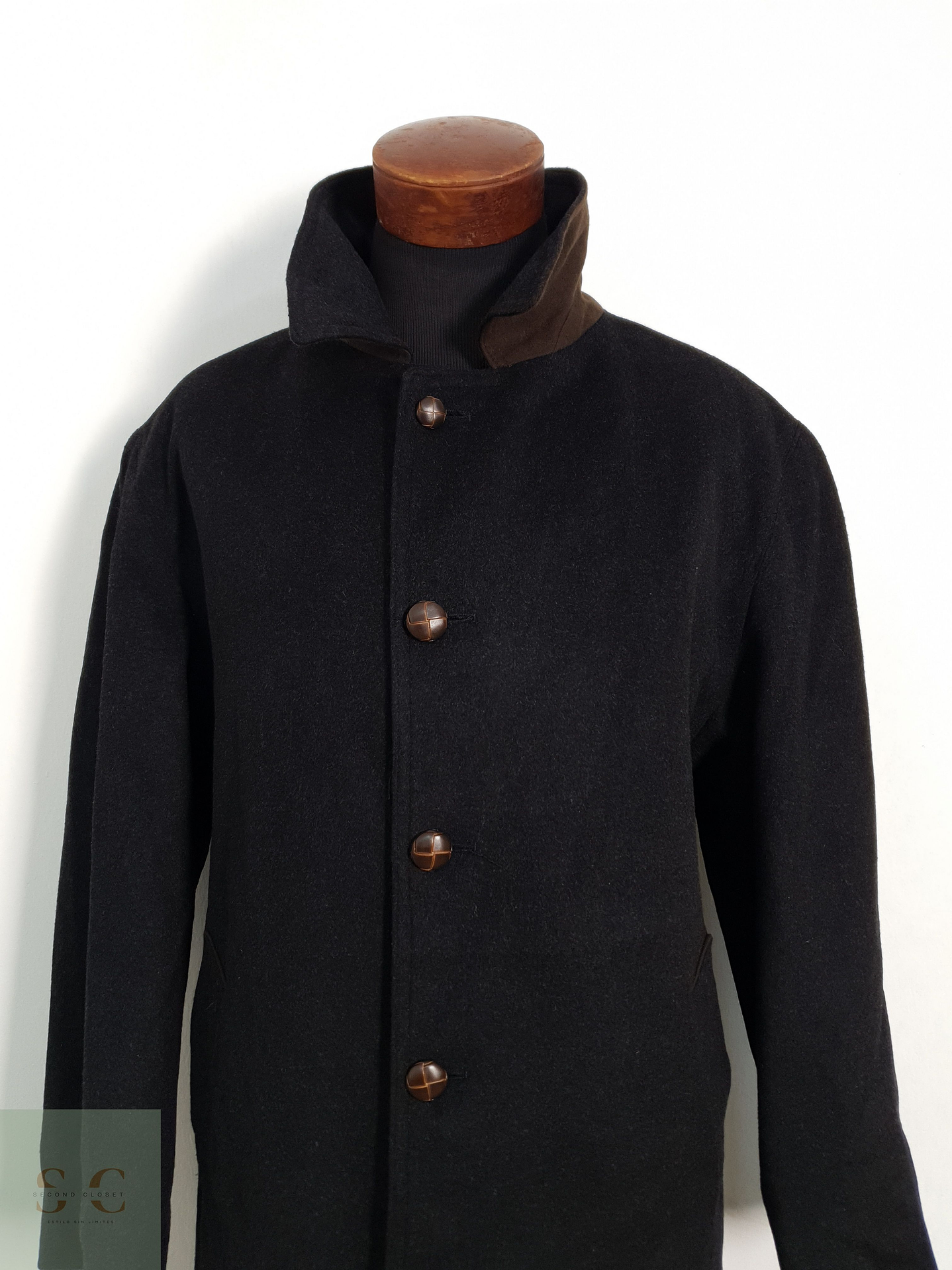 Abrigo Largo Loden Original Lana & Alpaca – Talla XL – Botones de Cuero 2