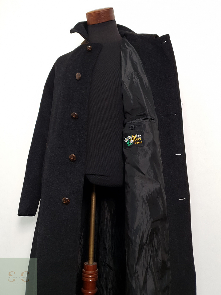 Abrigo Largo Loden Original Lana & Alpaca – Talla XL – Botones de Cuero 4