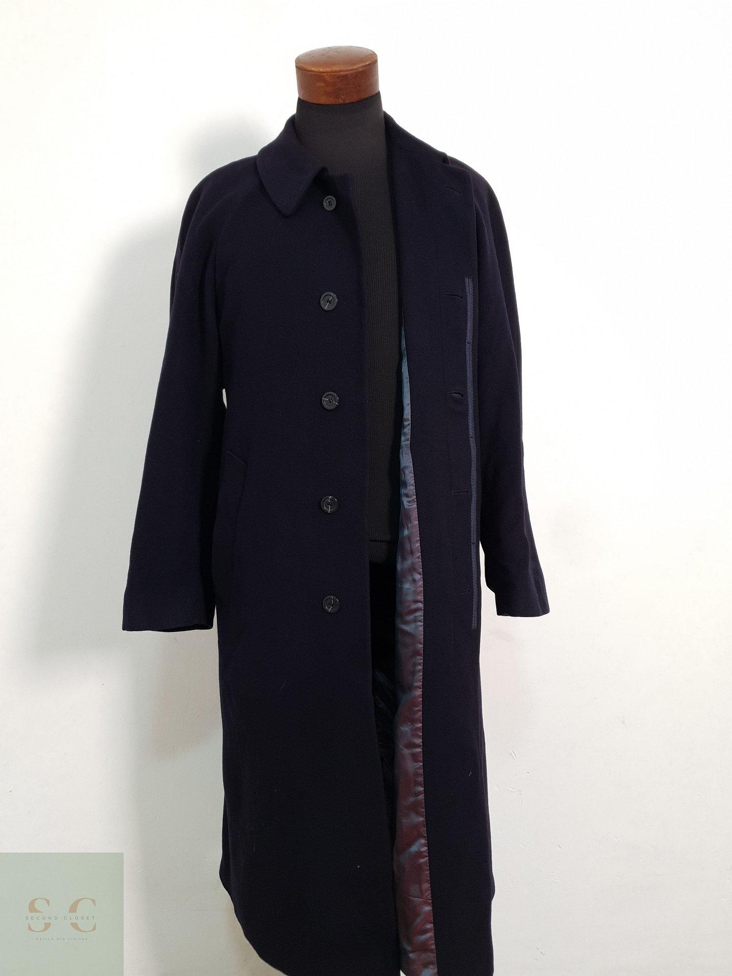 Abrigo Bugatti Cashmere Negro Largo Hombre Talla LXL 2