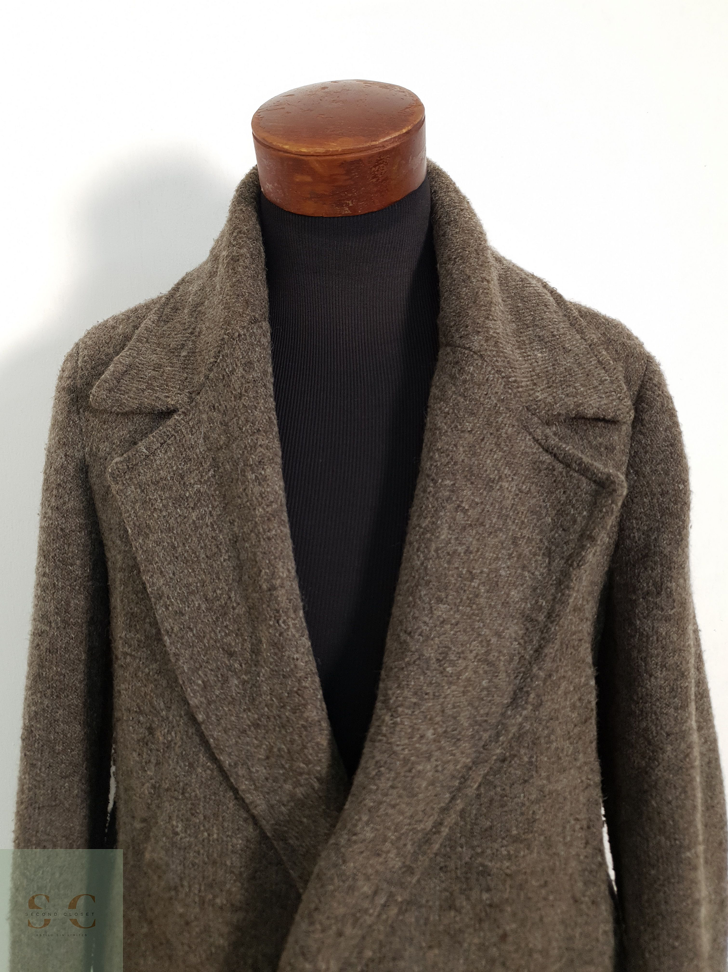 Abrigo ZARA cruzado lana hombre café TALLA M 4