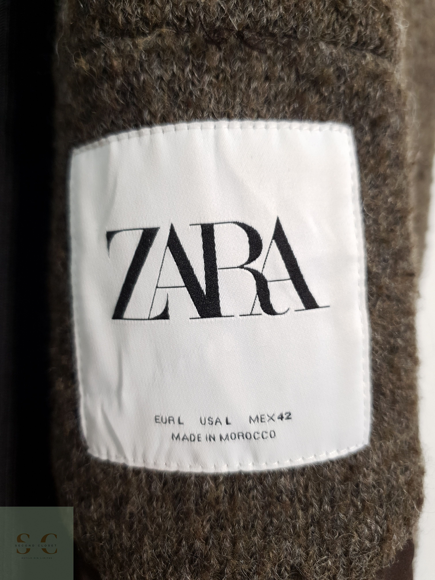 Abrigo ZARA cruzado lana hombre café TALLA M 6
