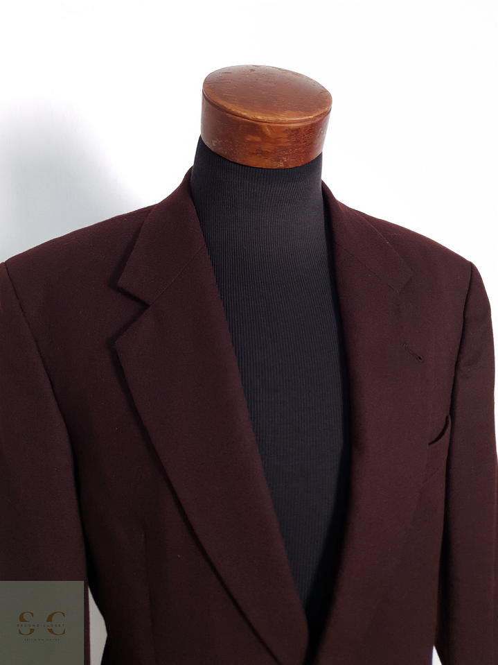Blazer Vintage 100 lana virgen burdeos Talla LXL 3