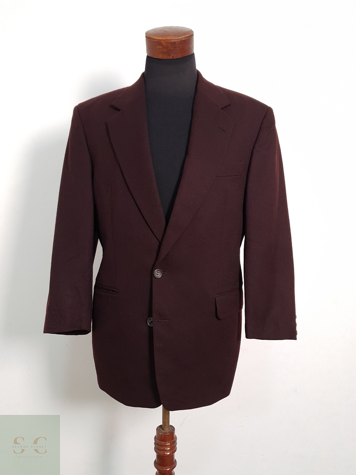Blazer Vintage 100 lana virgen burdeos Talla LXL 4