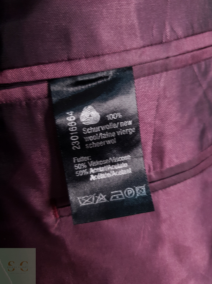 Blazer Vintage 100 lana virgen burdeos Talla LXL 6