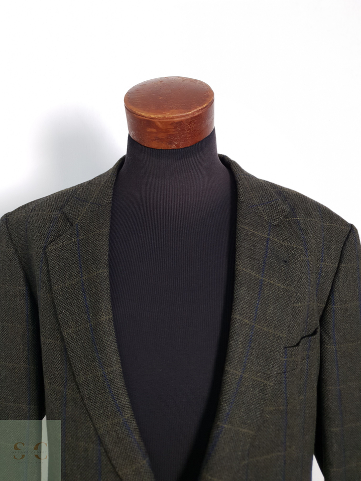 Blazer Brokelmann 100 lana virgen verde ventana Talla XXL 2