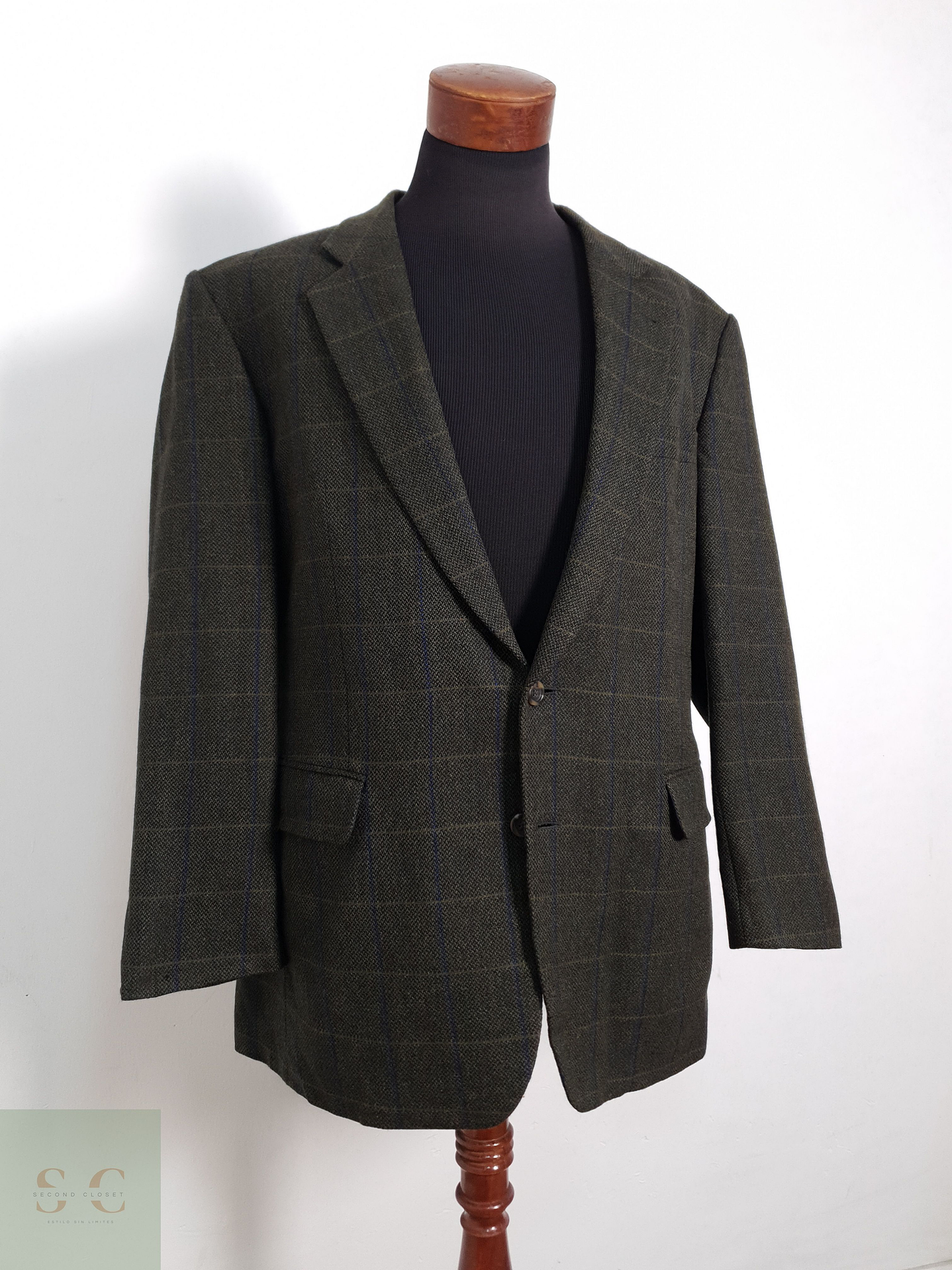 Blazer Brokelmann 100 lana virgen verde ventana Talla XXL 1