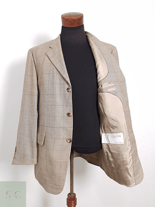 Blazer Vintage 100 lana virgen café ventana Talla ML